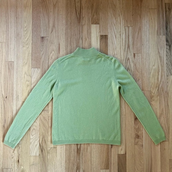 100% cashmere CHARTER CLUB mockneck sweater light green pastel size S - Picture 4 of 6